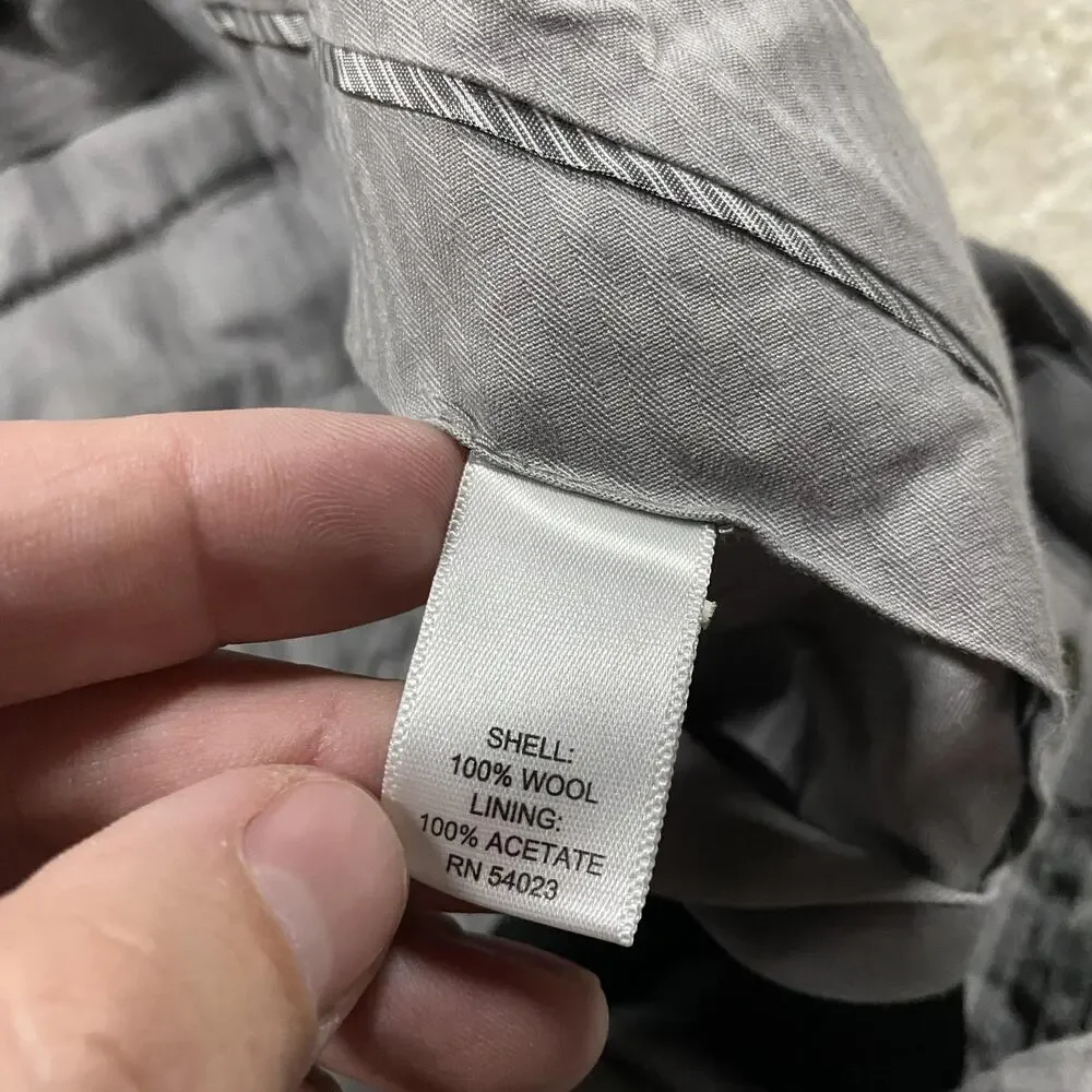 Banana Republic Pants Mens 33x30 Gray Wool Glen Plaid Tailored Slim Trousers